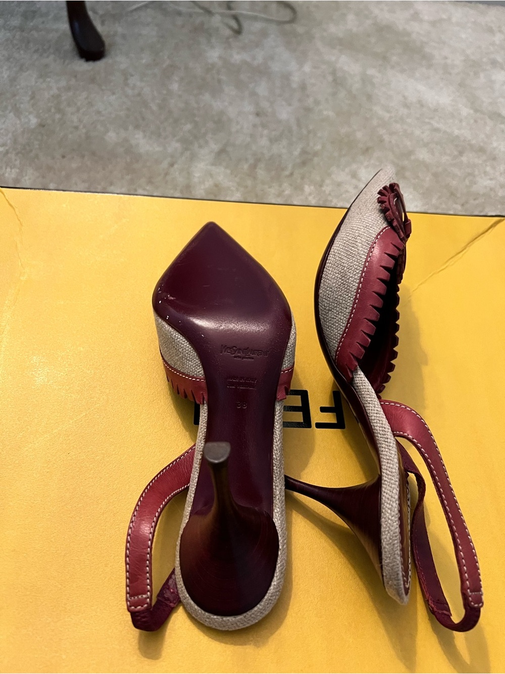 VTG Archival YSL Red‎ Heart Slingback Heels. Limited Edition. Never Worn - Picture 5 of 7